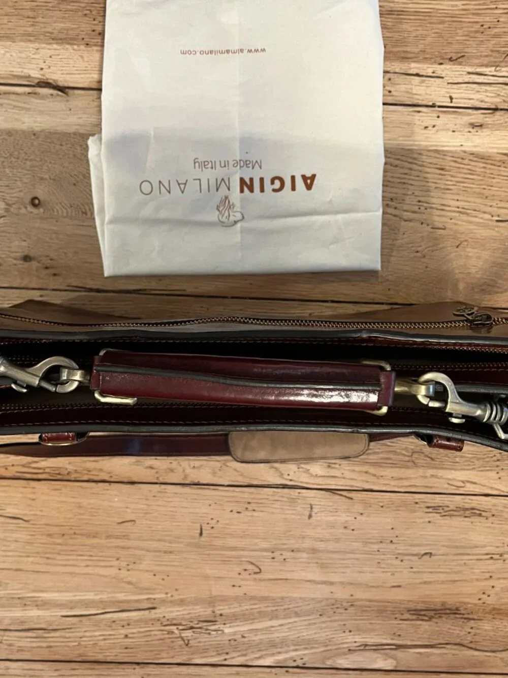Aigin/Alma Milano Leather Briefcase